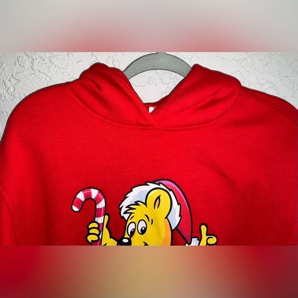 HARIBO Unisex Red Hoodie with Bear and Candy Cane Design- Size L14 (NWT) - Picture 5 of 10